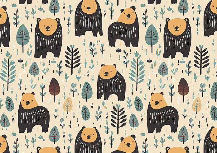 Bear Necessities, Soft Teal - Twist&Fit Roman Blind - Image 7
